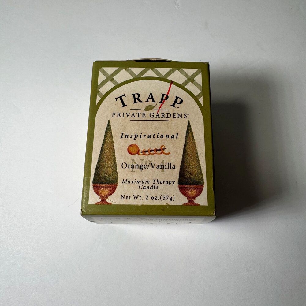 VTG Trapp Private Gardens No 4 Orange Vanilla Giant Votive Candle 2oz Rare NEW